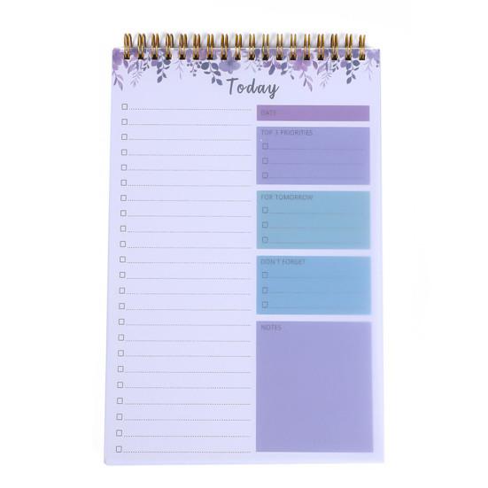 Записная книжка To-Do на спирали, защитный чехол из бумаги плотностью 100 г/м2, недатированный блокнот-планировщик формата А5