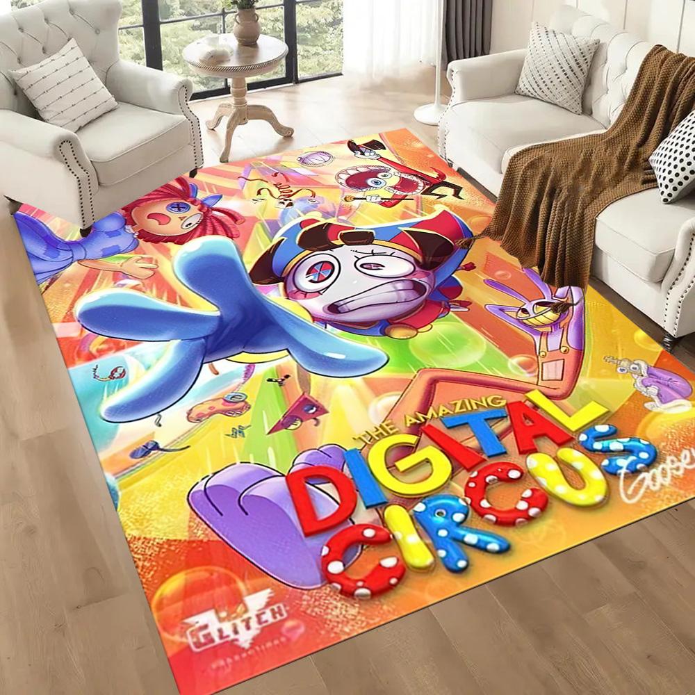 Digital Circus Area Rug Design for Living Rooms Study room Balcony Dormitory Anti-slip Rug Anime Office Decor Perfect Birthday/Christmas Gift Idea