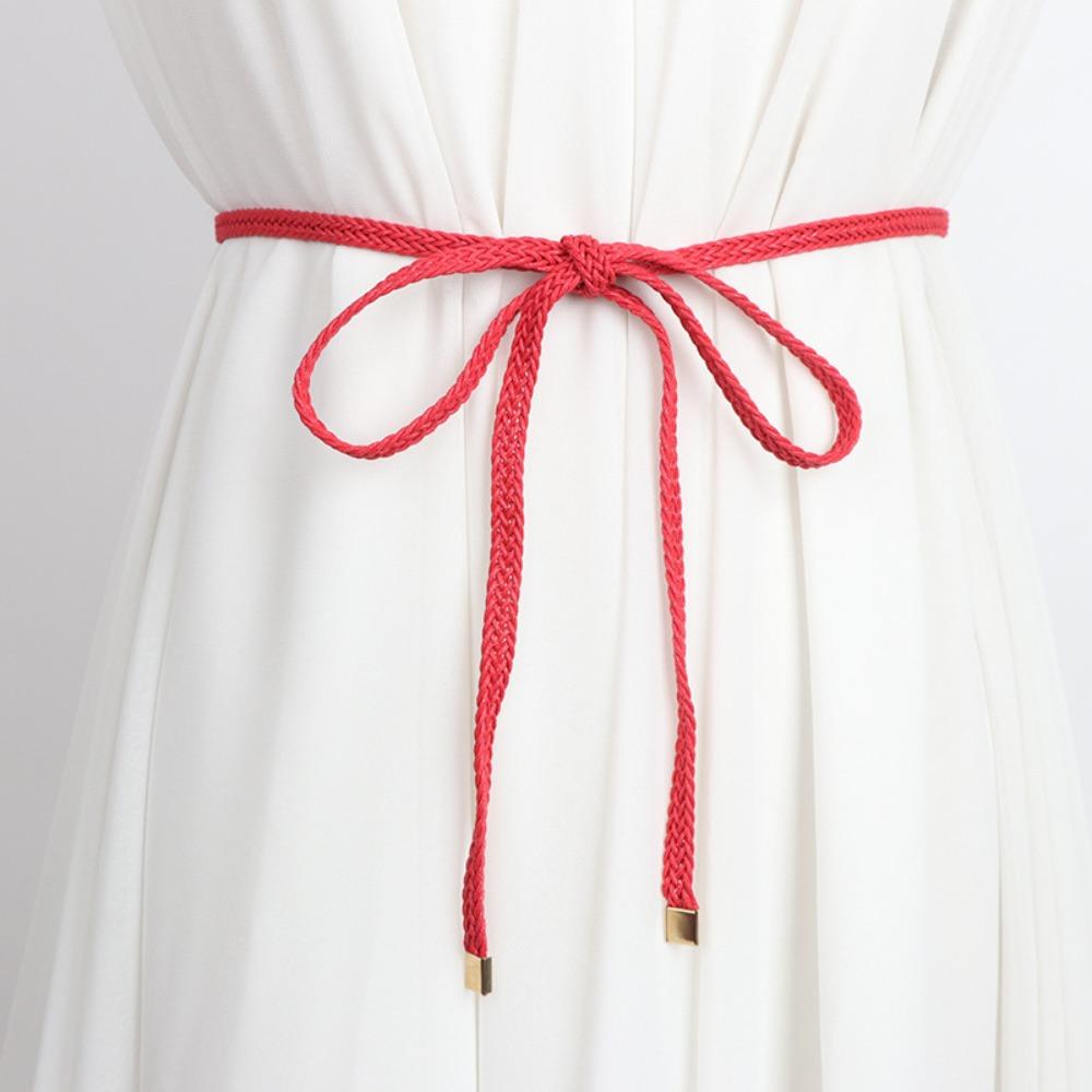 Weave Dress Slim Belt Solid Color Sweater Strap Fashion Waist Closing Decorative Female