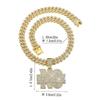 Hip Hop Men Lettes NO EXCUSE Pendant Necklace Gold Plated Iced Out Bling Crystal Cuban Link Chain Charm Fashion Women Jewelry
