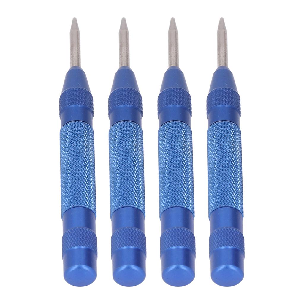 4Pcs Center Punch Automatic High Speed Steel 5in Tool Set Kit for Installation Maintenance Blue