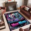Music Theme Crystal Velvet Rug Personalized Custom Name Text Soft Floor Mat Home Decor