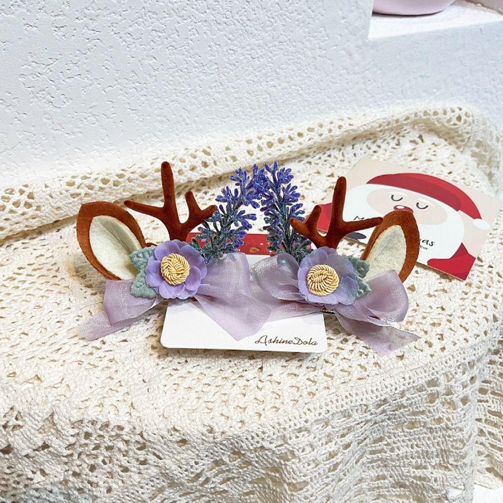 Ободок на голову с оленьими рогами, заколки для волос, рождественский головной убор для девочек, милый детский обруч для волос с лосиными рогами, аксессуары для волос для костюма для вечеринки