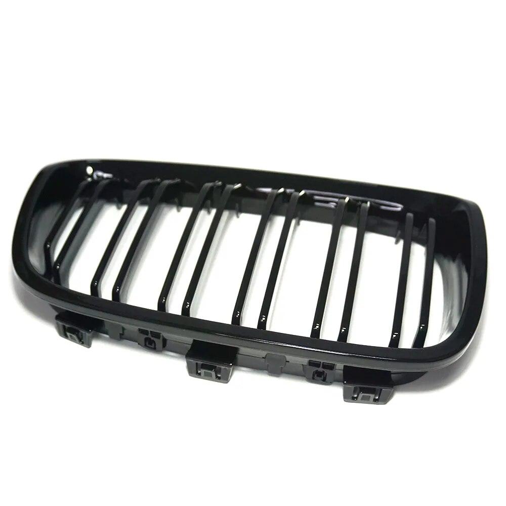 High Quality Front Kidney Grille For BMW 1 Series F20 F21 2011 2012 2013 2014 Double Slat Line Gloss Matte Black Racing Grill