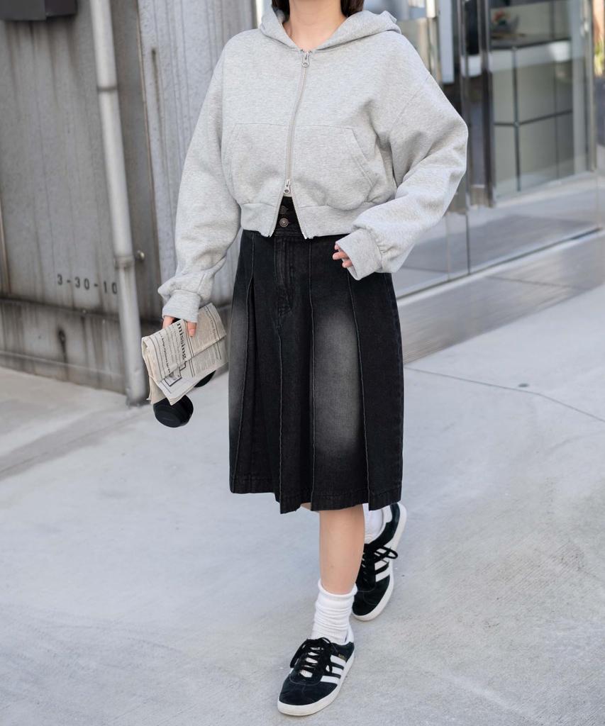 WEGO Short Zip Short Korean Size Type B Double Black Women's Hoodie, Sweatshirt, Hoodie, Top, Length, Streetwear, Dance, Style, Casual, Gift, Classic,