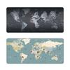 Очень большой черный коврик для мыши с картой мира, устойчивый к грязи, с фиксирующим краем
