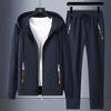 Men's Spring and Fall Sportswear Single Layer Hooded Cardigan + Pants Two-piece Set