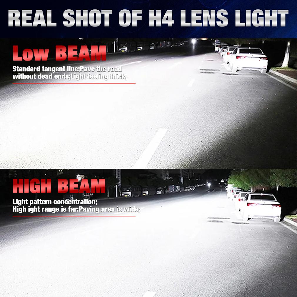 2 шт. H4 Светодиодные Двойные Проекторные Линзы Мини Canbus 9003 HB2 80 Вт 80000 Лм Автомобильные Лампы Головного Света Дальний Ближний Свет 12 В 24 В 6000 К Автомобили Мотоциклетная Фара