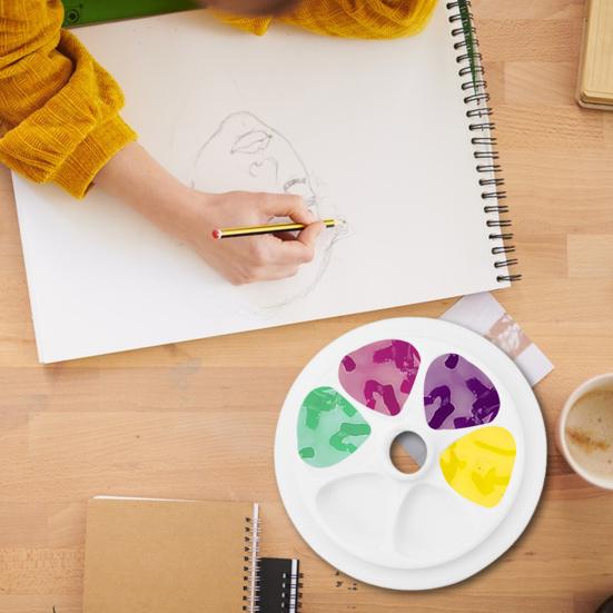 Mason Jar Paint Palette with Lid Portable Artist Color Mixing Tray for Watercolors Acrylics Plastic White Paint Tray