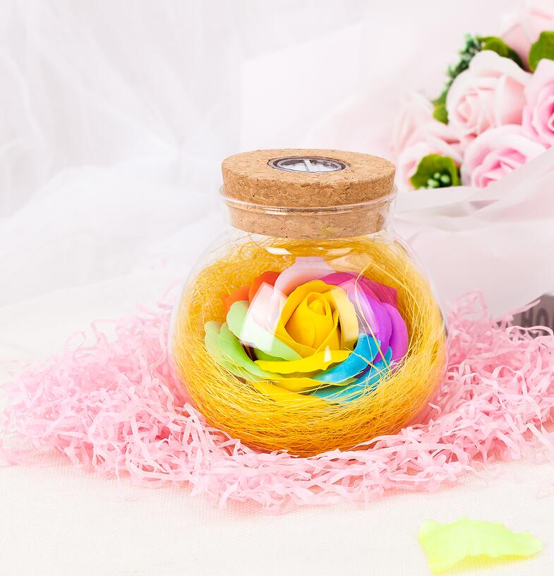 Светодиодный романтический цветок розы, дистанционный светильник, диммер для бутылки, ночник, бутылка с цветком, креативный подарок для девочки, украшение дома