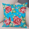 Rose Red Flower Pillowcase Decorative Bird Flower Plant Pillowcase Cushion Sofa Home Car