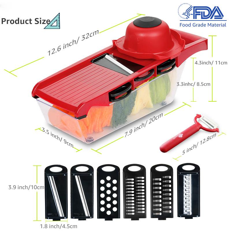 MYVIT Vegetable Cutter with Steel Blade Slicer Potato Peeler Carrot Cheese Grater Vegetable Slicer Kitchen Accessories
