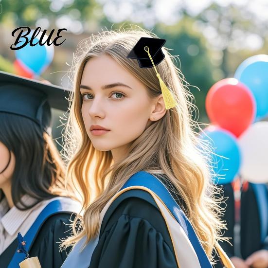 Заколка для волос с кисточкой 1/2 шт. Мини-шляпа выпускника Заколка для волос с маленькой шляпкой Прочная заколка-коготь Аксессуар для фотосессии на вечеринке Прическа полу-собранная