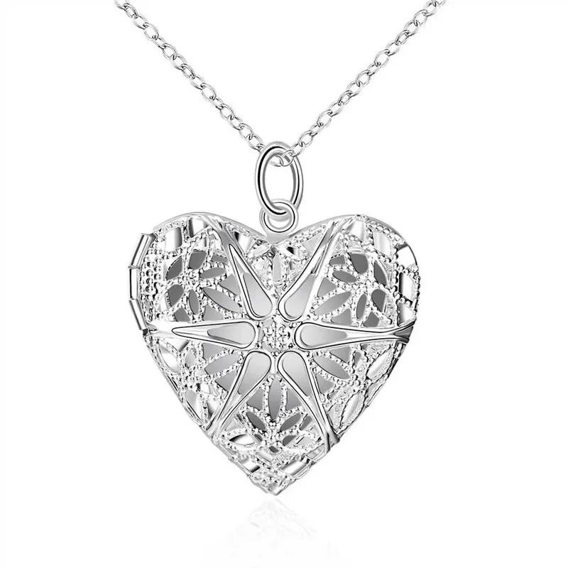 Copper Color Necklace For Women  Exquisite Ladies Heart shape Copper Plated  stamp Heart Po Frame pendant jewelry