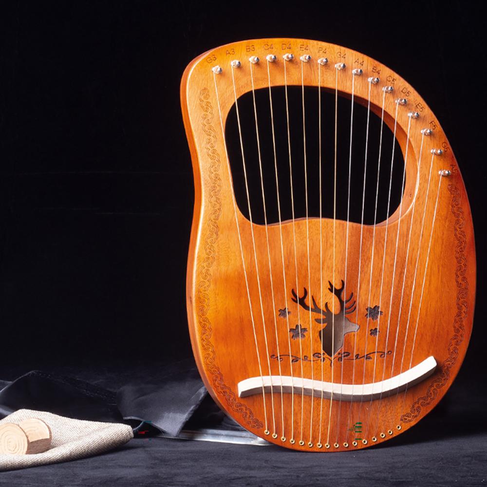 21 Strings Lyre Harp 19 16 strings Mahogany Spruce Wood Portable Harp Piano Musical Instrument With Spare Strings