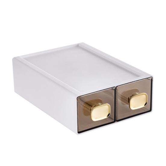 Штабелируемый настольный органайзер Просторный ящик с ручкой Большая вместимость Прозрачный видимый водонепроницаемый ящик для хранения Органайзер для туалетных принадлежностей для ванной комнаты