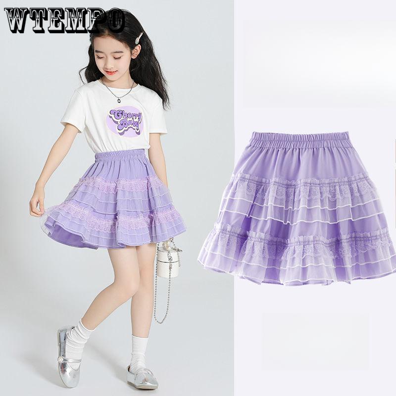 Юбка-полуюбка для девочек, весенне-осенняя юбка-торт, детская короткая юбка, летняя пышная юбка для девочек