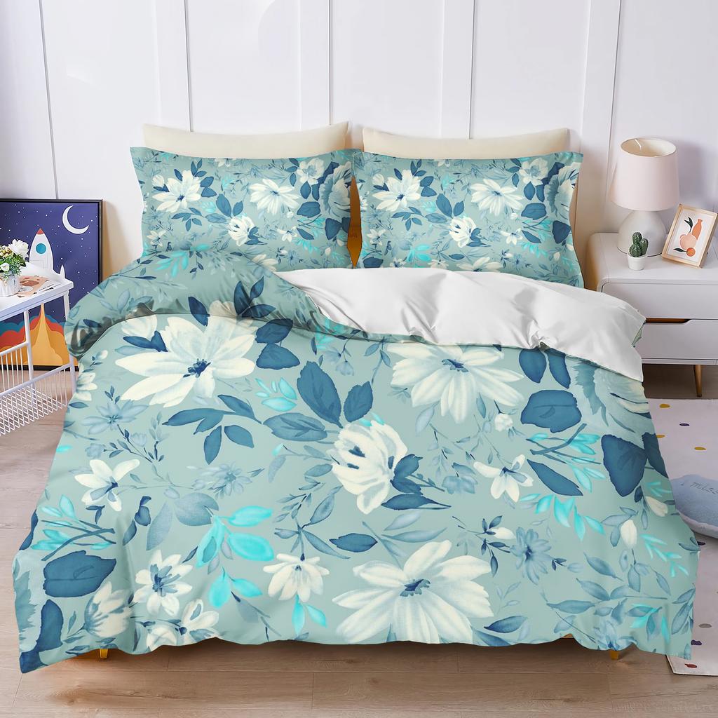 Plant Cute Flowers Duvet Cover Floral Home Pillowcase Set Adult Bedroom 203X228Cm Size Children Comforter Bedding