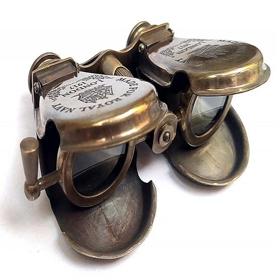 Antique Brass Nautical Spyglass Binocular 10,16 Cm