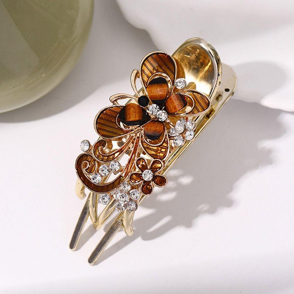 Headwear Alligator Hair Clip Crystal Flower Hairpin Hair Accessories Rhinestone Butterfly Hair Claw