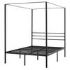 Full Size Canopy Bed Frame, Metal Canopy Bed with Four Posters Design, Heavy Duty Steel Slats Support, Underbed Storage Space, No Box Spring Needed,