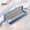 Portable Jewelry Case for Stores Sky Blue Velvet Box, Flip Top with Box Bracelets Soft Flannel Lining, Protective Container Bracelet And Bangle