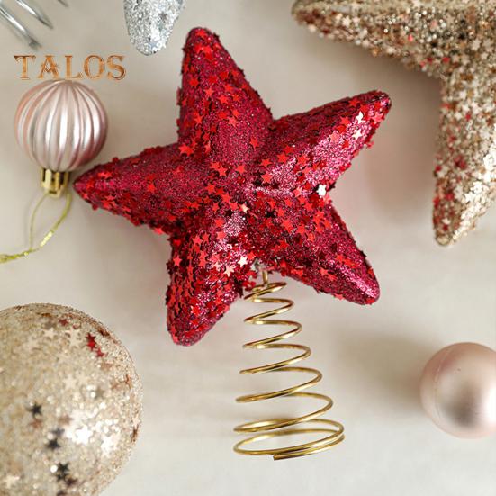 Рождественская звезда, верхушка для елки, блестящая звезда, украшение для рождественской елки, пластиковая звезда, украшение для декора рождественской елки