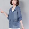 Women's Summer Loose Short Sunscreen Solid Color Thin Section Commuter Jacket