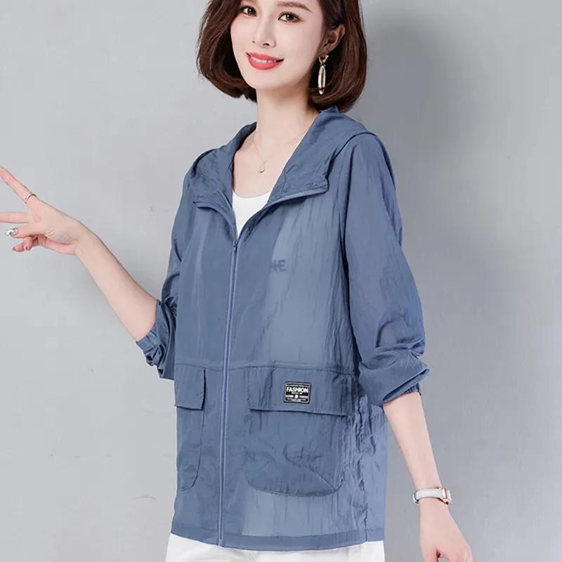 Women's Summer Loose Short Sunscreen Solid Color Thin Section Commuter Jacket