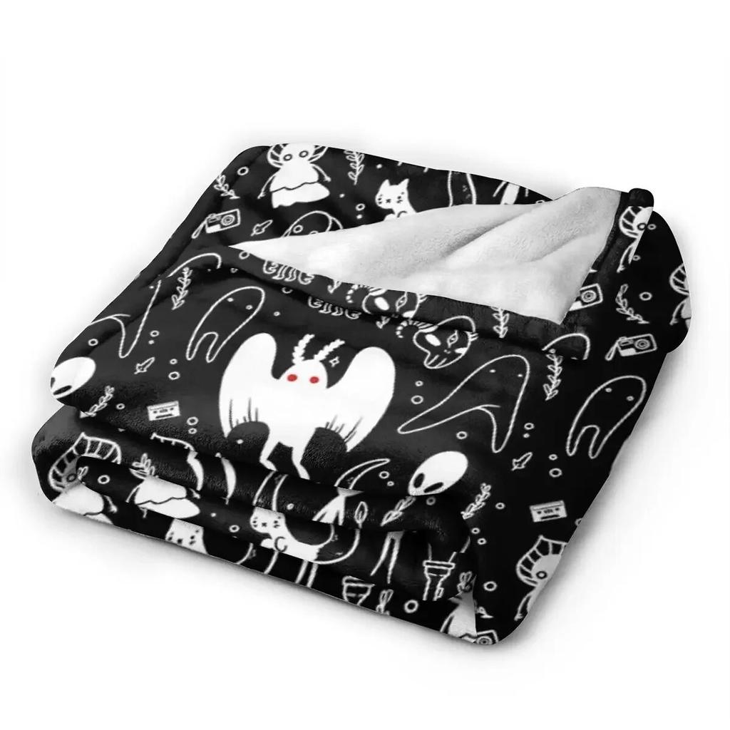 Черное одеяло Cryptids, мягкое теплое фланелевое одеяло, покрывало для кровати, гостиной, пикника, путешествия, домашний диван