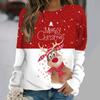 Women's Sweater Pullover Christmas Party Clothes Autumn New Long Sleeve T-Shirt Imitation Cotton O Neck Top Casual Sweatershirt