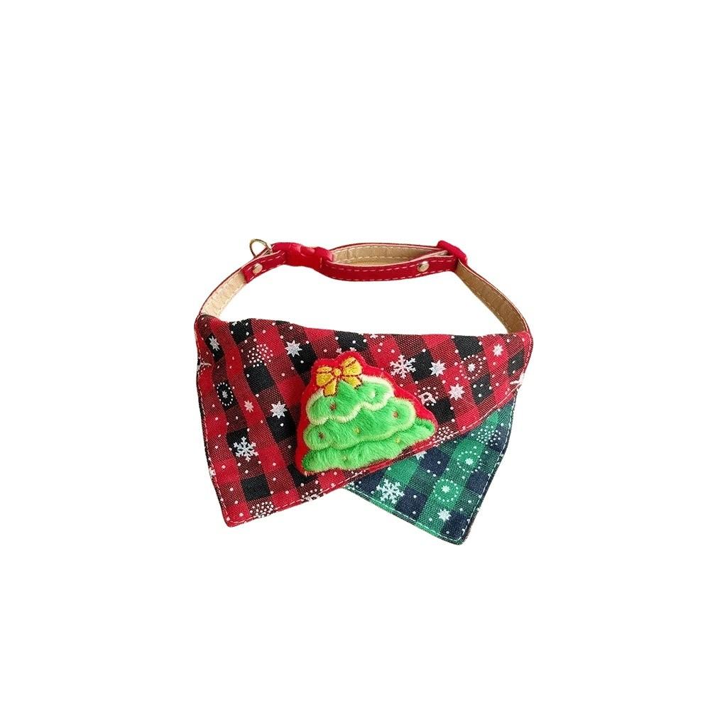 Adjustable Strap Plaid Triangle Scarf Soft Cloth Cat Dog Neckerchief Daily Walking