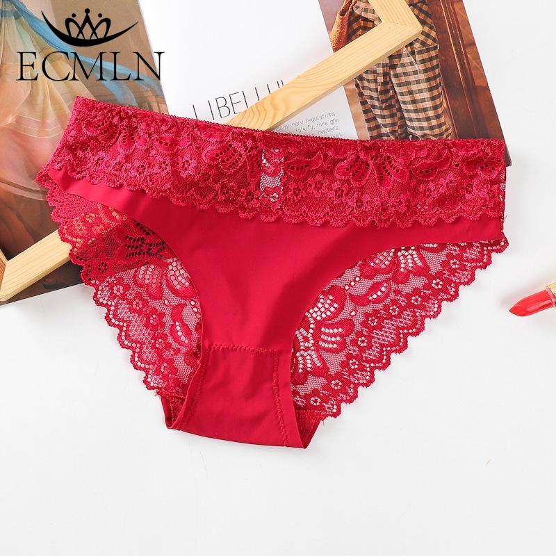 Women Floral Lace Seamless Panties Mid Waist Hip Lifting Briefs Underwear Hollow Out Underpants