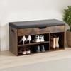 Entryway Shoe Bench, 805 x 305 x 445 mm Shoe Storage Organizer with Hidden Lift Top Storage Space, 300lbs Bench with Cushion Seat and 3 Cabinets for