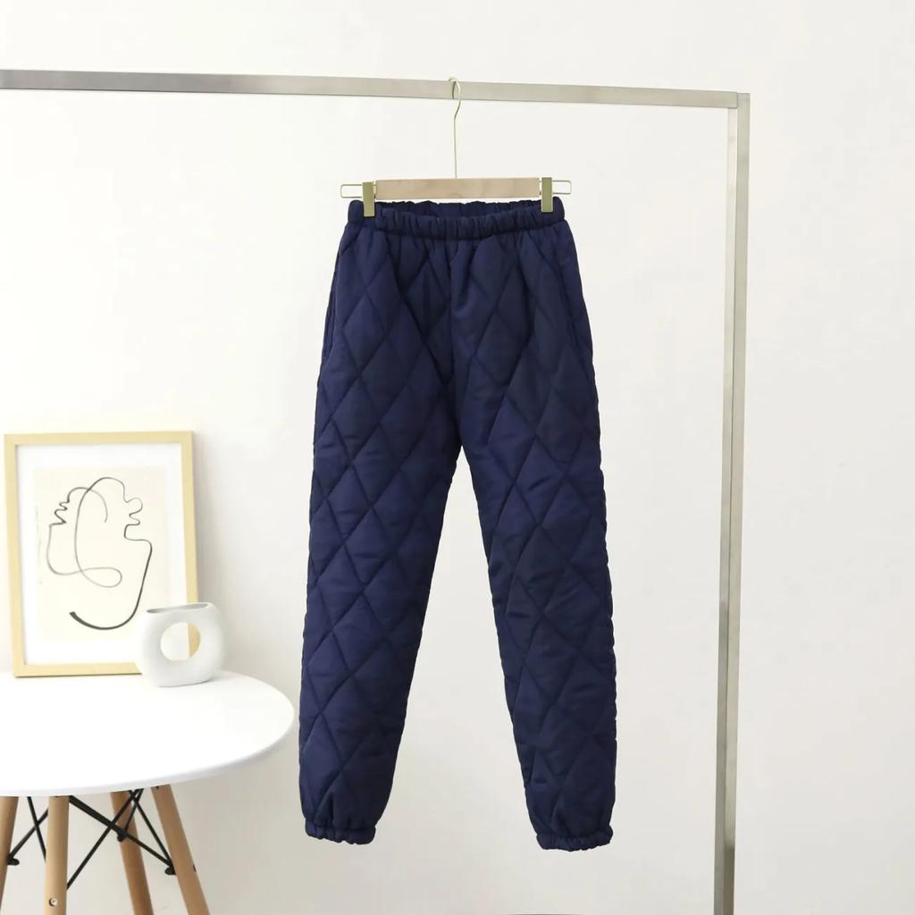 Пуховые брюки, женская верхняя одежда, облегающие брюки большого размера с высокой талией, сохраняющие тепло, зимние брюки-шаровары