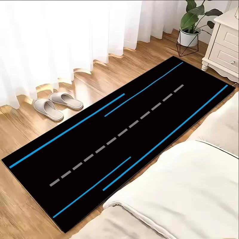 VIKAMA Racing Motorcycle Display Carpet Garage Mat Dormitory Bedroom Bedside Rug Non-Slip Corridor Runner Home Decor