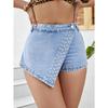 Женские удобные джинсовые шорты узкого кроя INS, женские юбки нестандартной формы