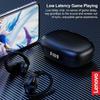 Lenovo Спортивные беспроводные наушники LP75 с микрофонами, кнопочным управлением, светодиодным дисплеем питания, стереозвуком Hi-Fi Bluetooth 5.3 TWS-наушники