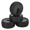 4pcs RC Front Rear Tires and Wheels with 12mm Hex for 1/10 RC Off Road Car Upgrade PartsBlack