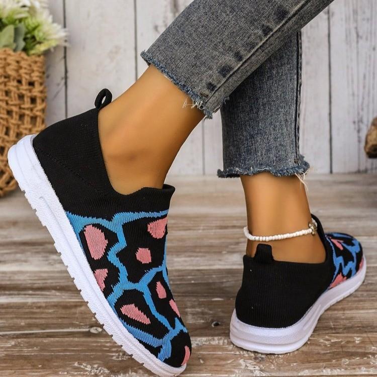 Весна/лето Новые туфли больших размеров Камуфляжные летающие тканые женские туфли Дышащие Легкие повседневные мокасины в спортивном стиле