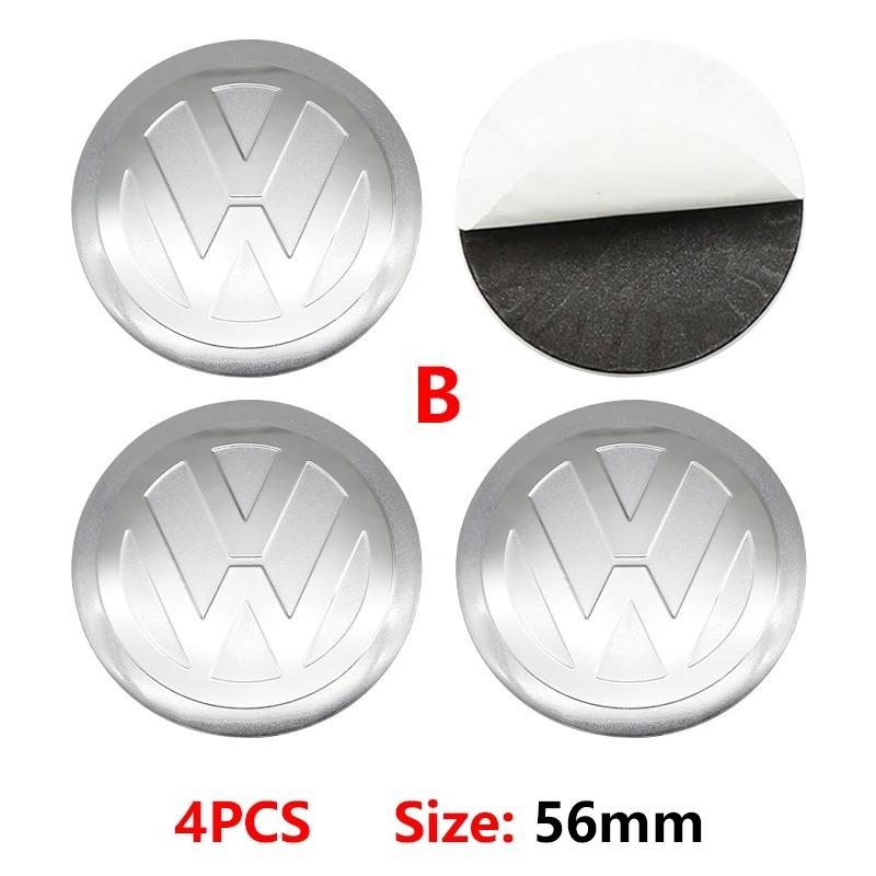 VW 4PCS Car Wheel Center Hub Cap Logo Sticker Emblem Badge Cover For VW Volkswagen Polo Golf Passat Tiguan Jetta Touareg Magotan EQ1