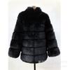 Autumn and Winter New Stand-up Collar Thickened Leather Coat Medium and Long Slim-fitting Splicing Imitation Fox Fur Coat