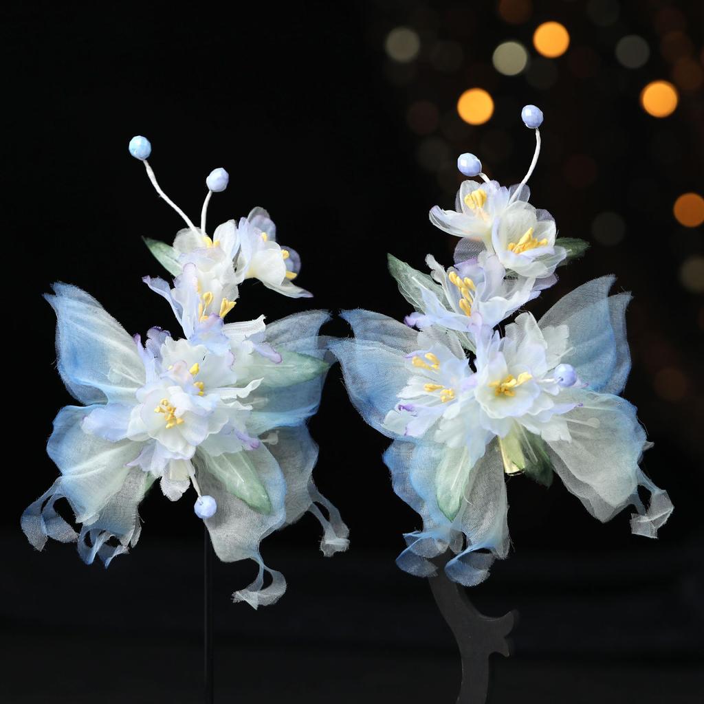 Заколки для волос в виде цветка, вилки, китайские аксессуары для волос ханьфу для женщин, вилка-шпилька ручной работы, винтажные свадебные украшения для волос в стиле ретро, короны для девочек и женщин