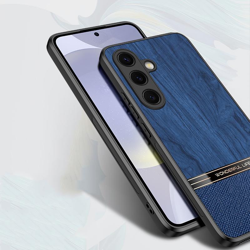 Деловой кожаный противоударный чехол для Samsung Galaxy S25 Ultra S24 S23 Plus S22 S21 A16 A55 A25 A15 A35 Защита объектива Мягкая матовая задняя крышка