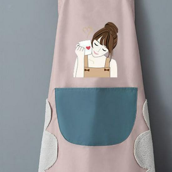 Waterproof Cartoon Apron with Large Pocket - Unisex, Oil & Stain Resistant
