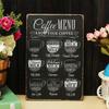 1pc Vintage Coffee Menu Tin Sign Plaque Metal Art Poster Bar Pub Cafe Home Decor