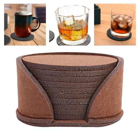 10 шт. фетровые подставки, теплоизоляция, водопоглощение, защита от ожогов, чашка, бутылка для напитков, противоскользящие салфетки