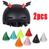 2 шт., угловой пластиковый силиконовый присоска для мотоциклетного шлема, мягкий рог, украшение для головы, резиновый шлем, наклейка на рог дьявола, короткая