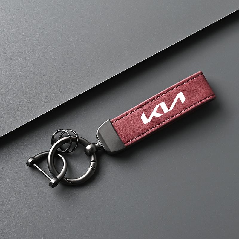 HNZY1 Leather Car Keychain Zinc Alloy Key Ring Men Gift For KIA Ceed Sportage Rio Proceed K3 K5 Optima Sedona Forte Cerato Venga Suede