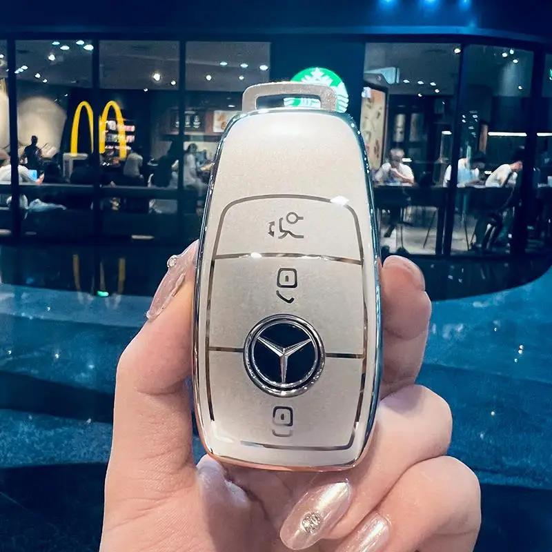 FA9for Mercedes Benz W206 W223 C S Class S350 C200 C260 C300 S400 S450 S500 S480 S580 TPU car key case cover remote holder keychain